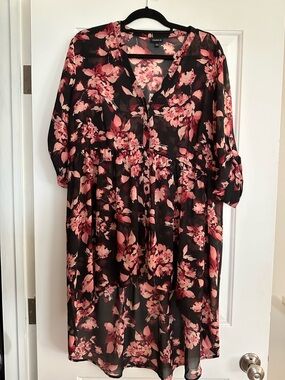 torrid Black Dress with Pink Floral Print